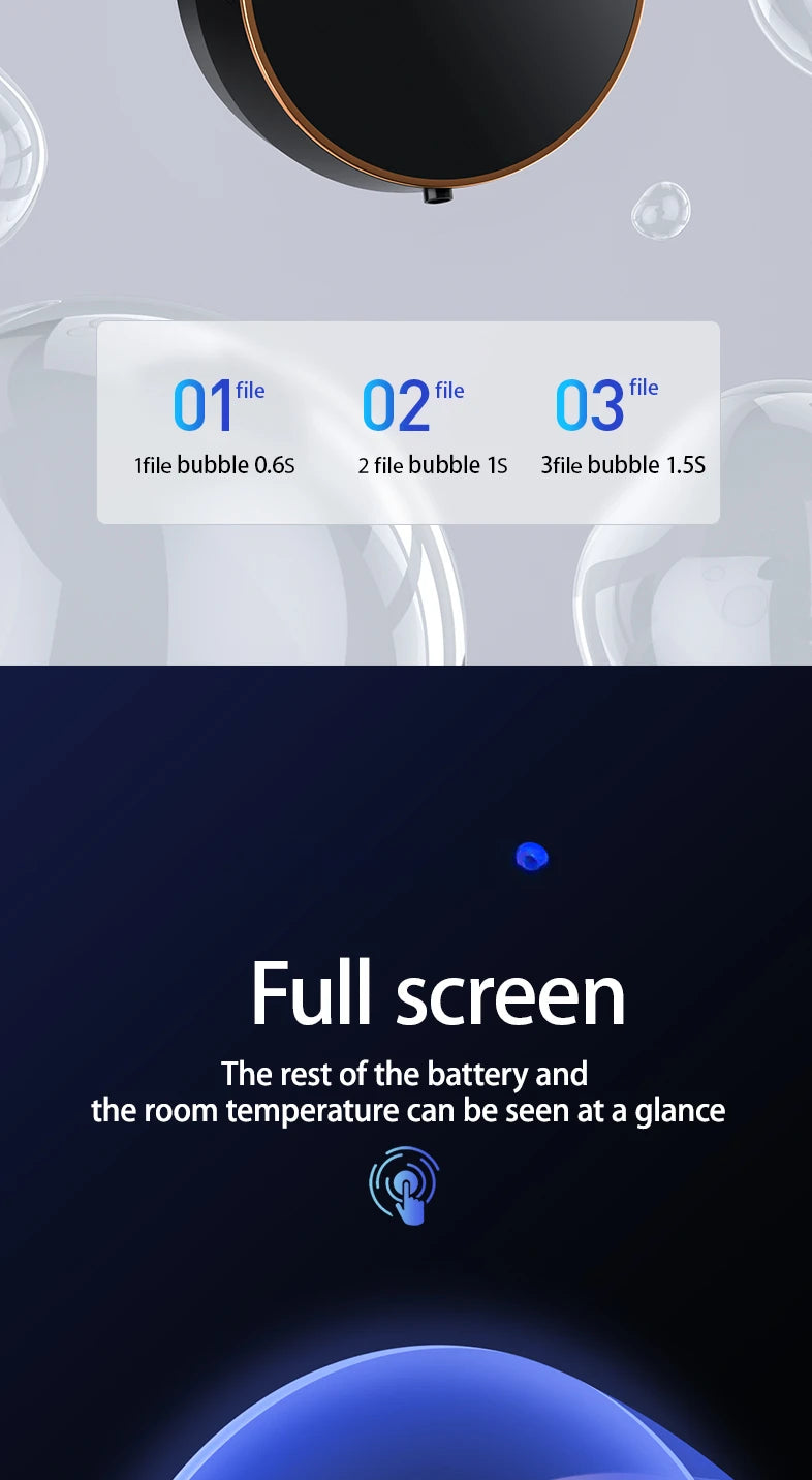 Touchless Automatic Sensor Soap Dispenser Foam Type-C Charging Smart Induction Hand Washer with Temperature Digital Display