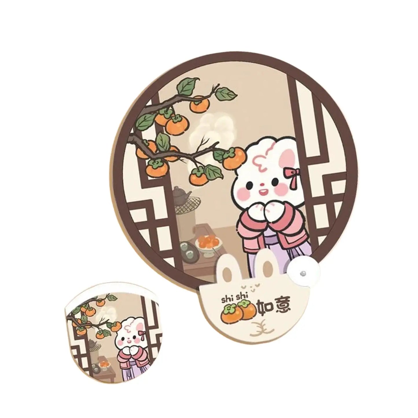 Foldable Fan Wear Resistant Photo Prop Waterproof Lovely Round Folding Fan for Wedding Party Favors Summer Outdoor Activity
