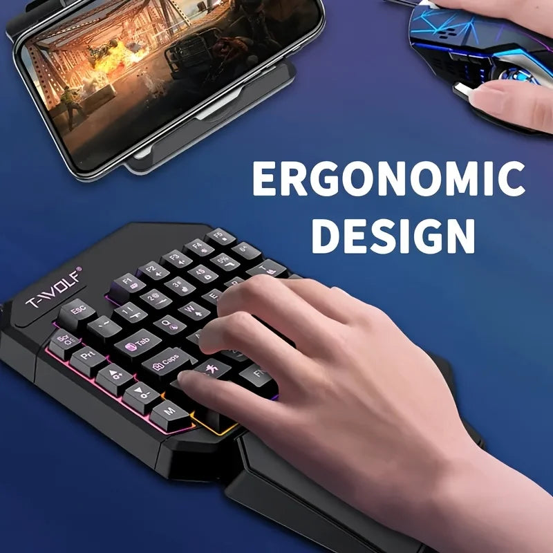 1pc Compact 40% Wired Gaming Keyboard with 7 RGB Dynamic Backlight Modes, Ergonomic for PC/Laptop Gamers Esports Players