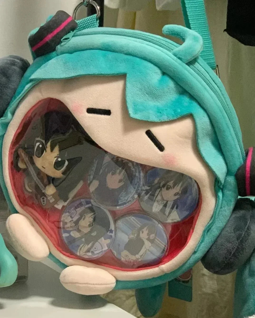Kawaii Miku Plush Toy Anime Cute Soft Stuffed Plushie Doll Cartoon Houlder Pain Bag Backpack Decor cute Birthday Gifts toys