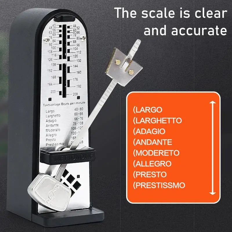 Guitar Piano Metronome Classic Shape Mechanical Metronome Loud Tone Practicing Musical Instrument Aid Musician Playing Gear For