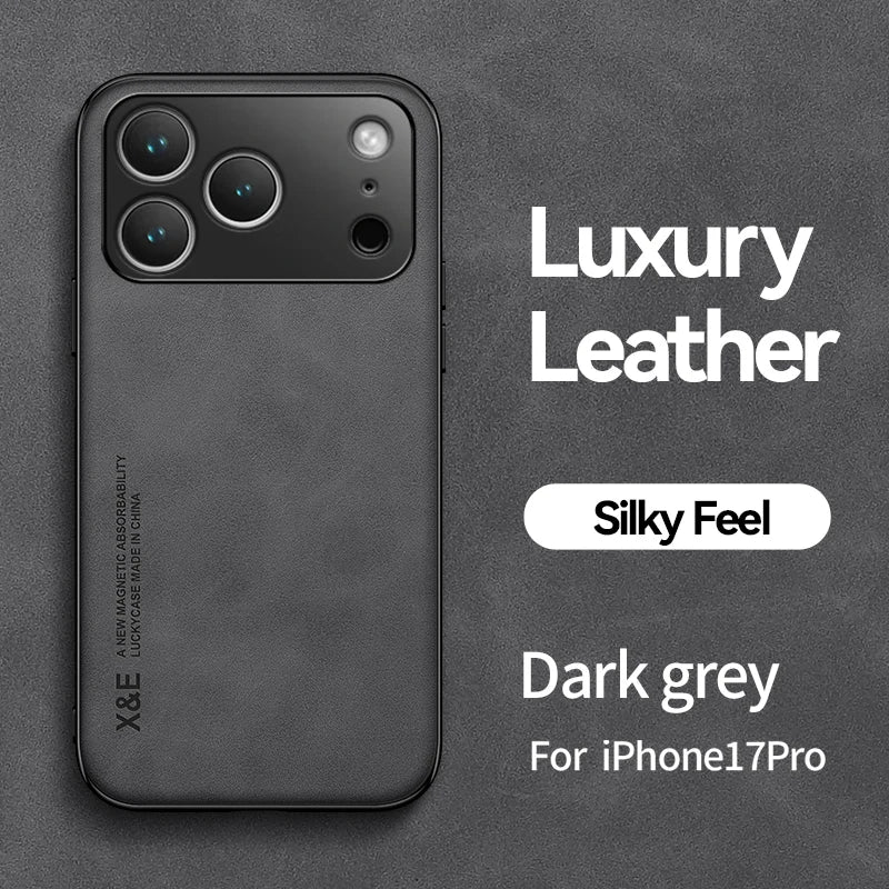 Luxury Shockproof Case For iPhone 17 Pro Max Protective Cover Magnetic Car Holder Phone Coque Fundas For iPhone 17 Air 17Pro