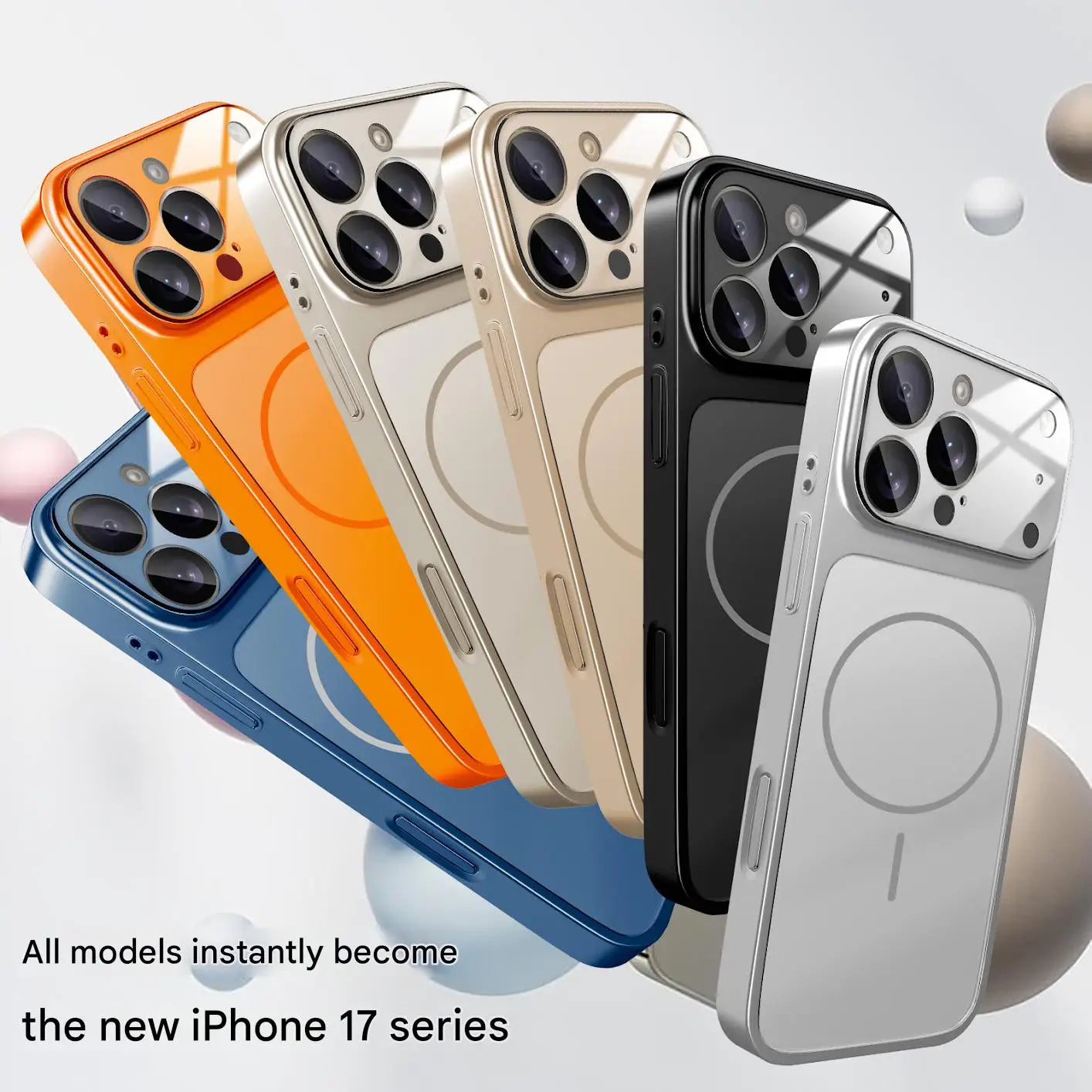 A phone Case That Makes Your Phone Look Like The 17 Series, Suitable For iPhone 13 14 15 16 17 Pro Max 17Ari Magnetic Phone Case
