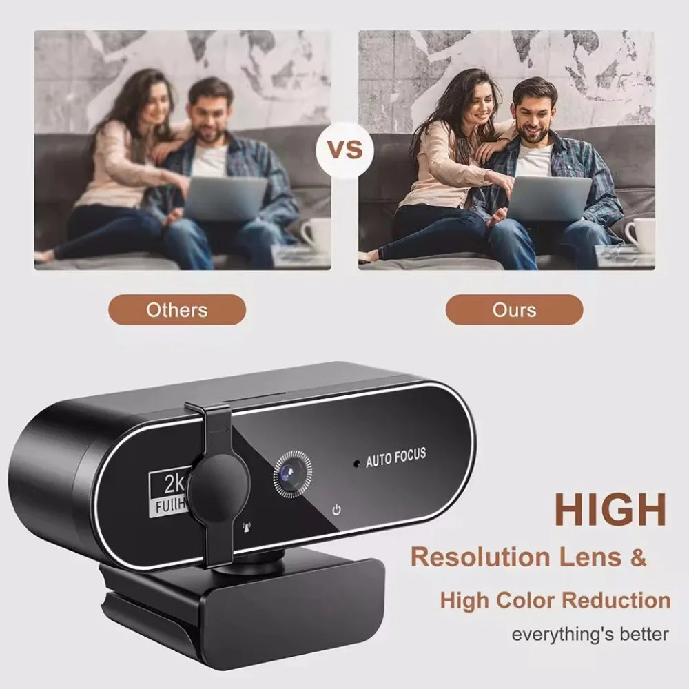 4K Auto Focus 1080p Computer Webcam High Definition Network Usb Live Broadcast Professional 2k Full HD Webcamra with Microphone