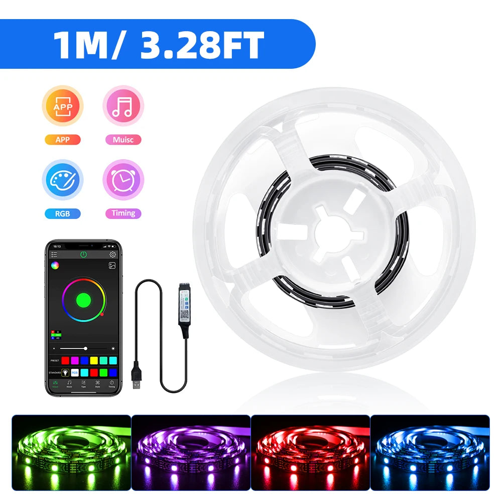 colorRGB, LED Strip Lights, for TV PC Laptop USB Power LED Strip light RGB5050  Led Backlight with APP Control