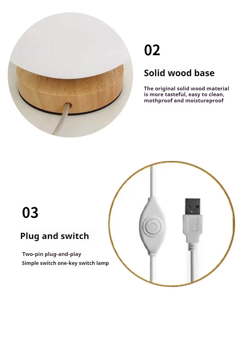 RGB Color Changing LED Night Light USB Rechargeable LED Table Lamp Bedside Lamp for Home Office Bedroom Living Room Light