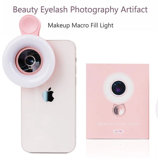 Mobile Lens LED Phone Clip Magnifier, 15X Zoom with Light for Photos,Hands-Free Magnifying Glass Macro Lens 2 in 1 HD Camera Len