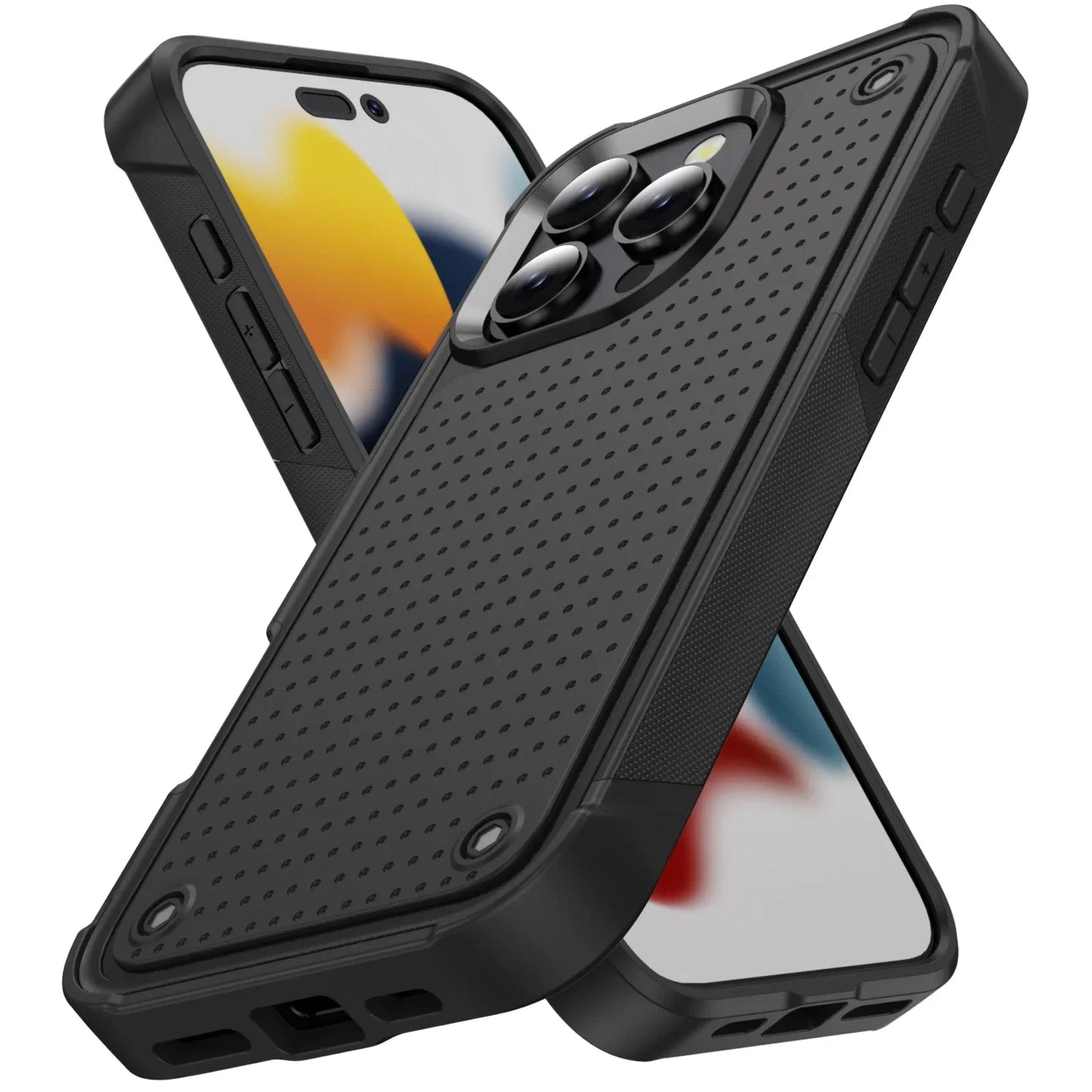 Hybrid Rugged Armor Shockproof Phone Case For iPhone 11 12 13 14 15 16 Pro Max XS XR 8 7 Plus Hard Plastic Frame TPU Back Cover