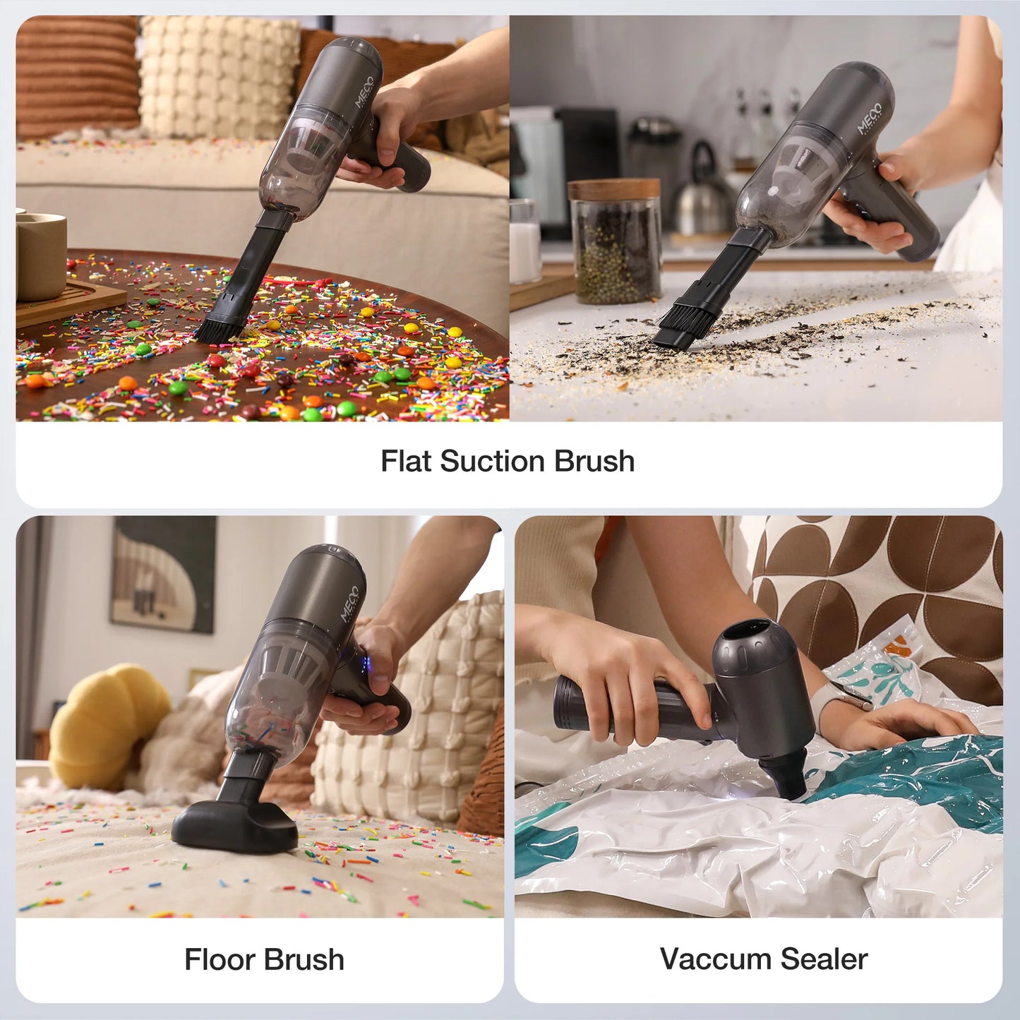 MECO ELEVERDE ME-VC2 Electric Compressed Air Duster & Vacuum Cleaner 4 in 1 Function Powerful 3-Gear Keyboard Cleaner for Home
