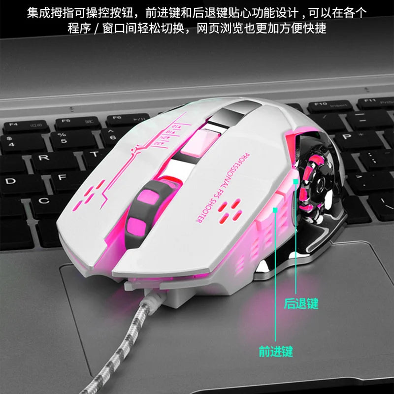 RGB Dual-Mode Wired Mouse 2.4G Wireless Mouse Gaming Mouse Rechargeable Silent Mouse 3600 DPI Adjustable Mouse Mice for Laptop
