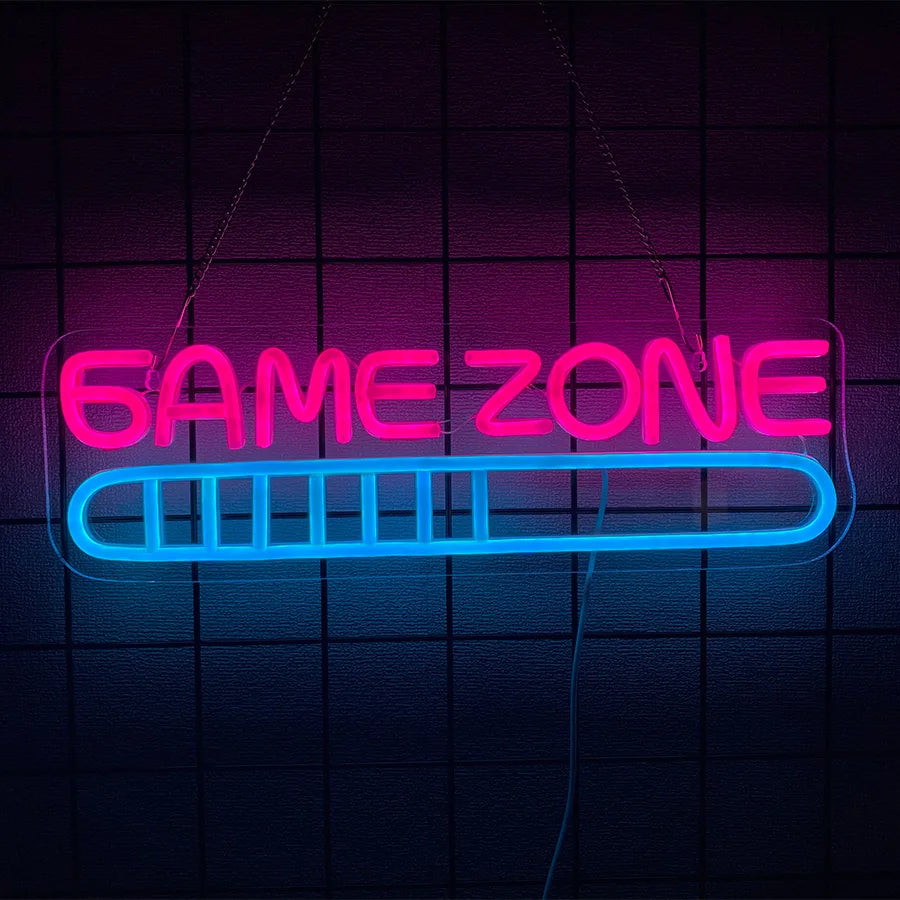 Game Zone Neon Signs for Gamer Room Decor,Gaming Light Neon Sign for Gaming Wall Decor,Led Neon Gaming Sign for Gamer Gifts Boys