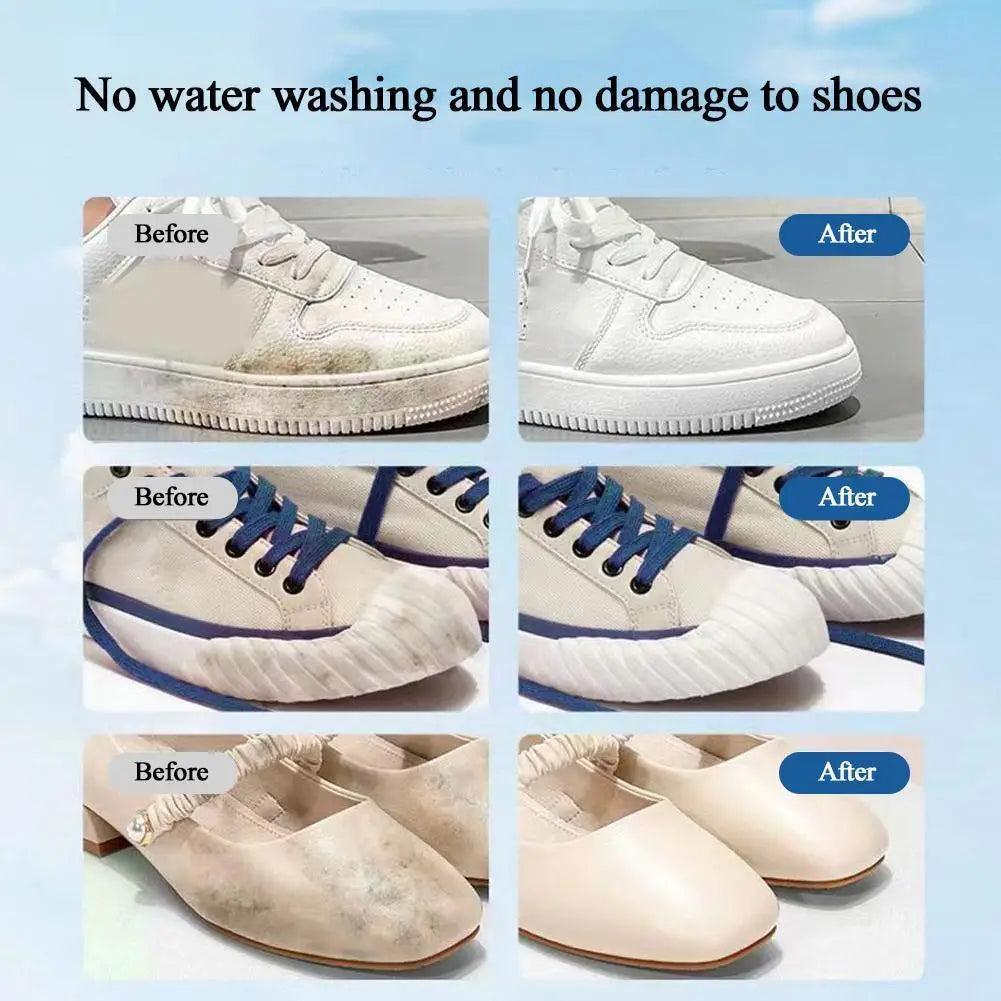 White Shoes Cleaning Cream Stains Remover Shoes Whitening All-Purpose Cleansing Cream With Wipe Sponge For Shoes Sneakers