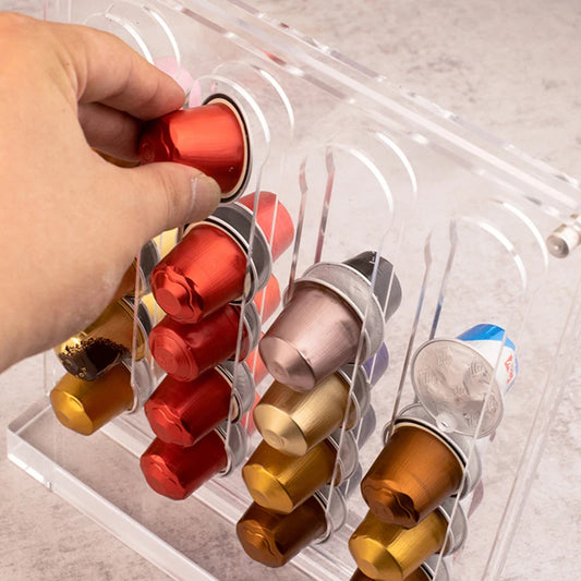 Acrylic With Magnet Coffee Capsule Holder Capsules Magnetic Wall Mounted Coffee Pod Rack Home Storage Bracket