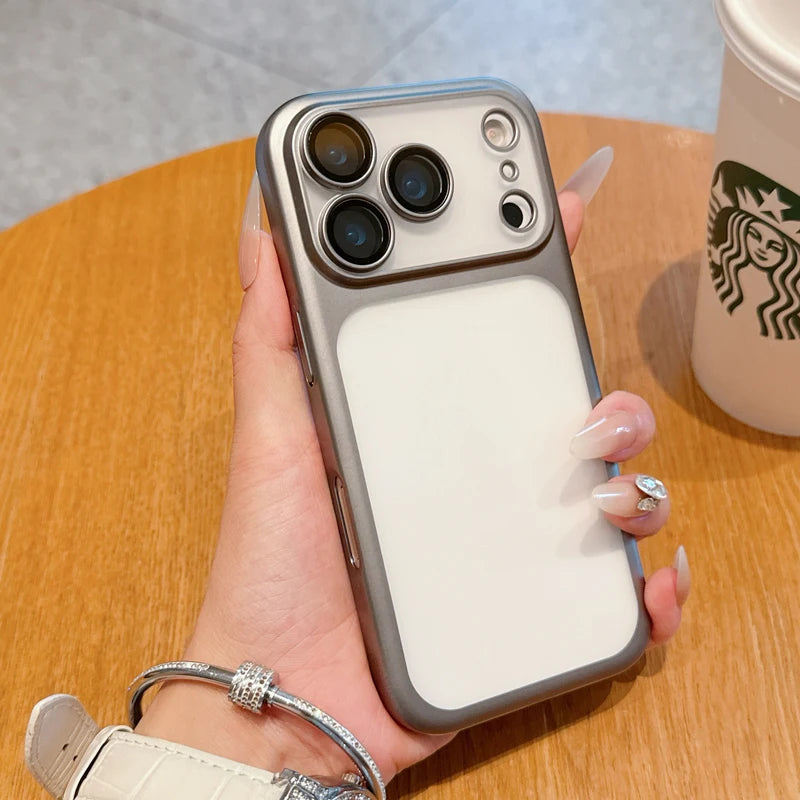 Frosted Shockproof Matte Case For iPhone 17 17Pro 17 Pro Max  Translucent Ultrathin Electroplating All Inclusive Lens PC Cover