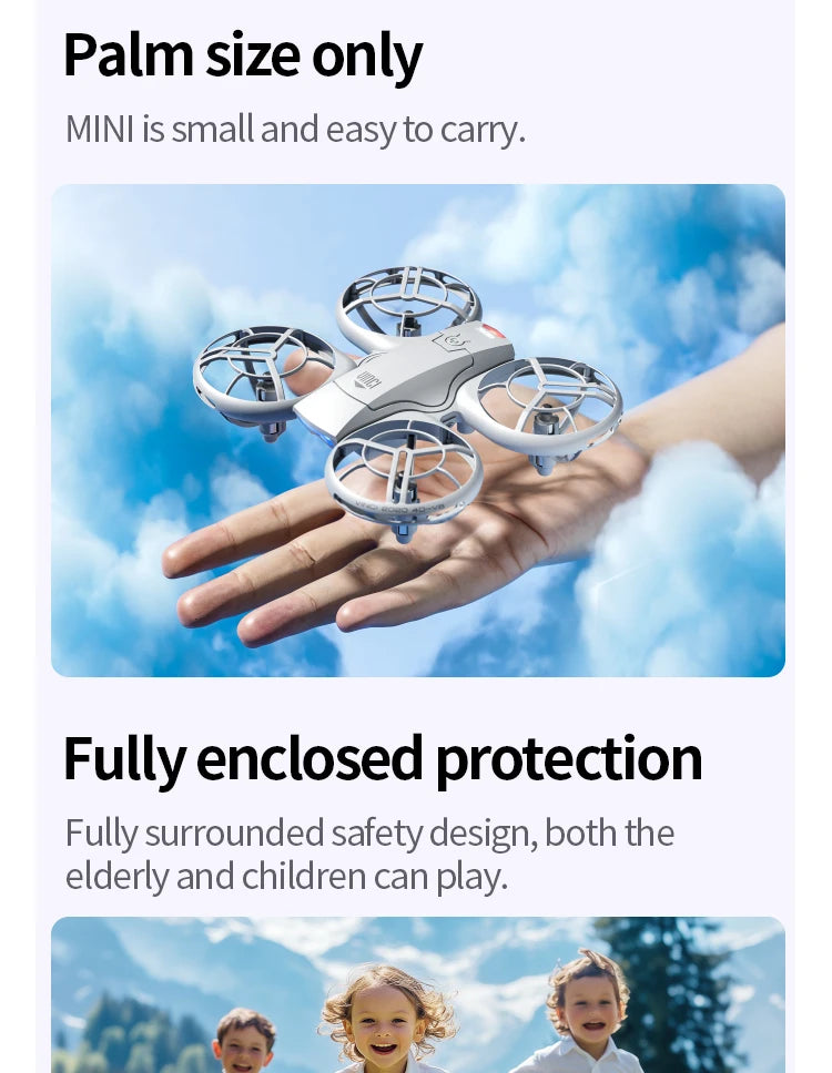 V8 Mini Drone 4K Professional Wide-Angle HD Camera WiFi FPV Height Hold Foldable RC Drone Quadrotor Helicopter Children's Toys