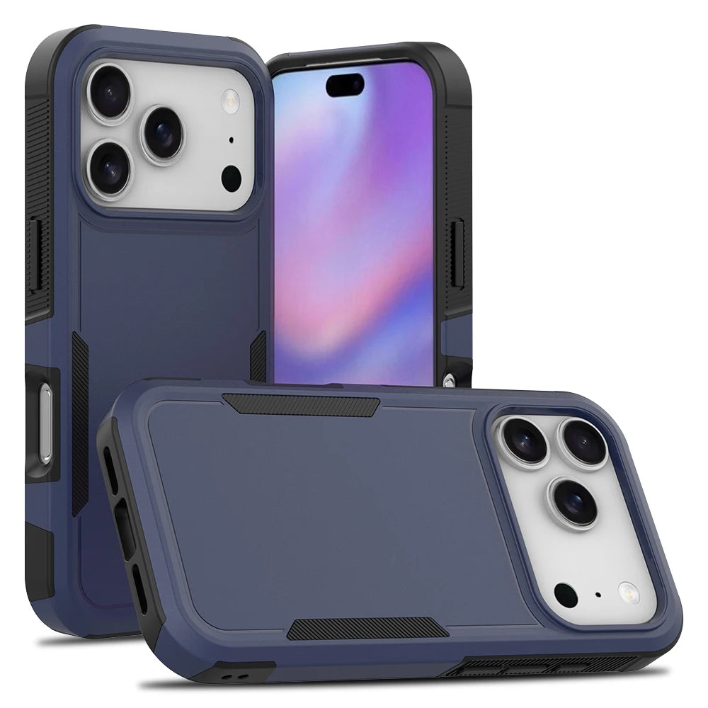Hybrid Rugged Armor Shockproof Case For iPhone 17 Air 16E 16 15 14 Plus 13 12 11 Pro Max Dual Layer Hard Strong Protection Cover