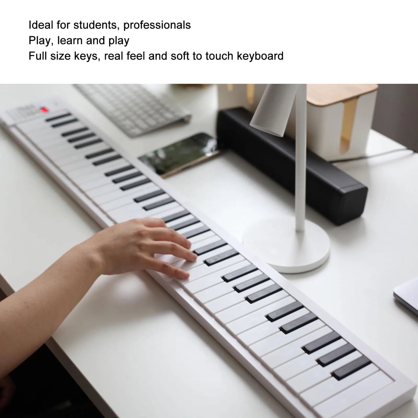 61 Key Foldable Piano Keyboard 61 Key Foldable Piano Portable Keyboard Folding Electronic Instrument  with Recording Playback