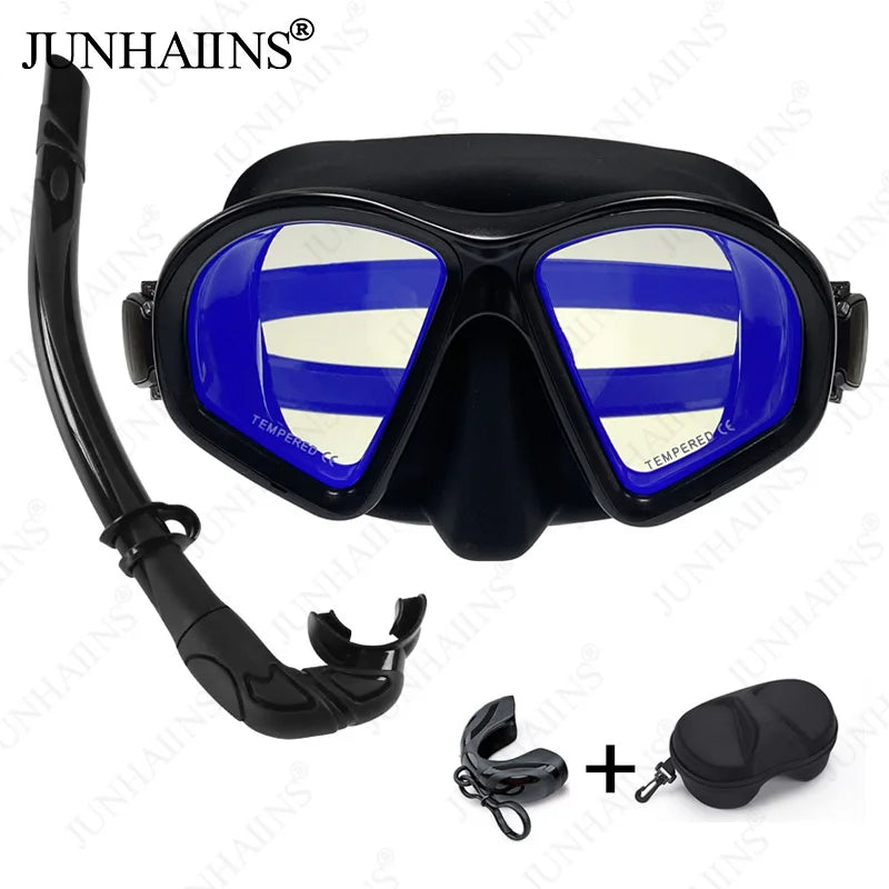 JUNHAIINS diving mask Low capacity multi-purpose diving mask Adult scuba diving mask Men's and women's diving goggles Diving