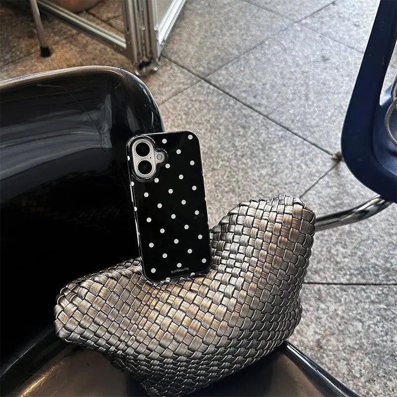 Polka-dot Mobile Phone Case Suitable For Iphone17/16/pro/promax Fashion Mobile Phone Decoration Ins Style Mobile Phone Case