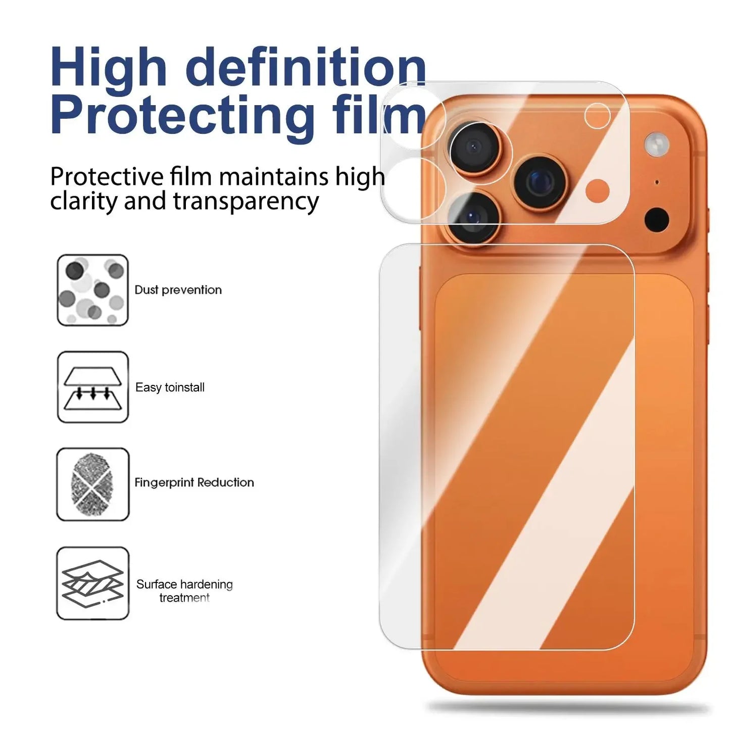 4in1 Lens+Back Screen Tempered Glass for iPhone 17/17 Air/17 Pro/17 Pro Max HD Clear Anti-Scratch Protective Films for iPhone17