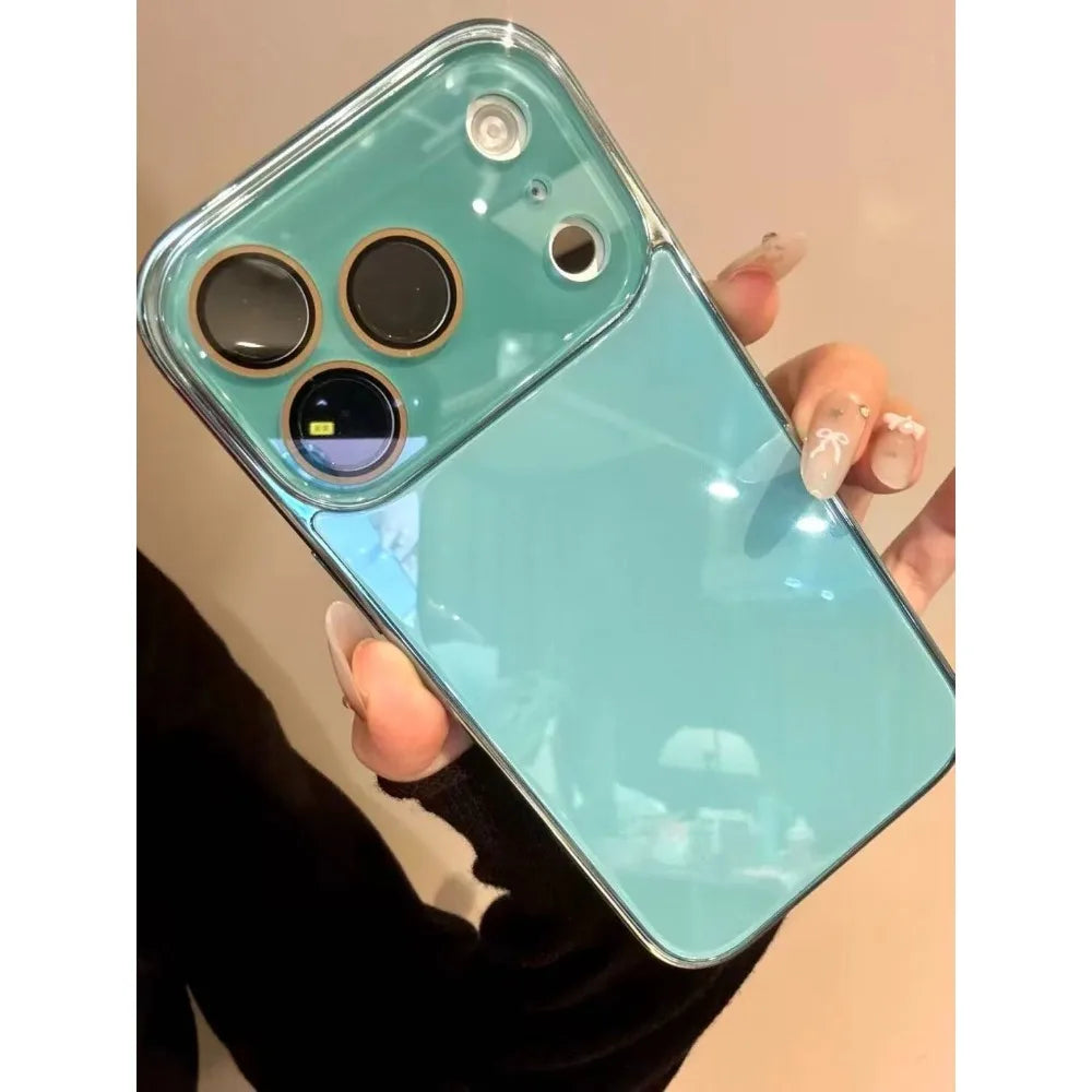 Luxury Tempered Glass Camera Protection Case for iPhone 17 16 15 14 13 12 11 Pro Max Plating Bumper Shockproof Hard Back Cover