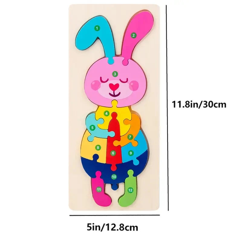 Wooden Puzzles for Kids,  Number Puzzle,  Dinosaur Puzzles and Animal ,Traffic,Characte Jigsaw Toys for Boy Girl Ideal Gift, 1-6