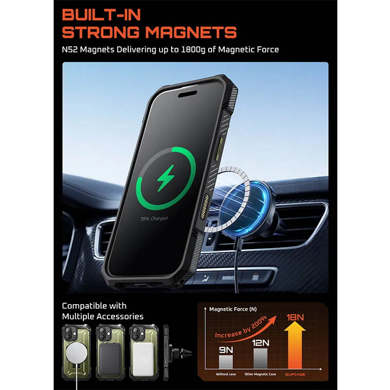 SUPCASE For iPhone 17 Case with Camera Control Capture Button UB Grip Heavy Duty Rugged Magnetic Phone Case with Stand