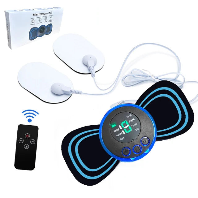 Portable Neck Massager with Remote Control 8 Modes Rechargeable Low Frequency Pulse Massager For Muscle Relaxation Relief Pain