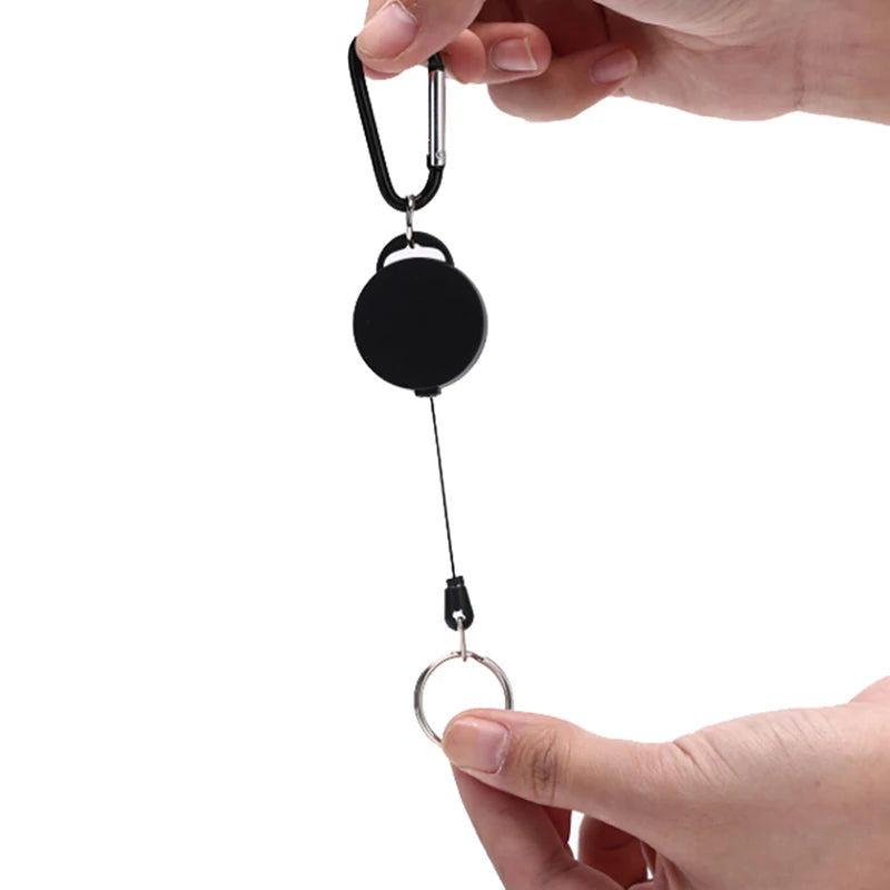Stainless Steel Rope Camping Telescopic Burglar Chain Key Holder Tactical Keychain Outdoor Key Ring Return Retractable Key Chain