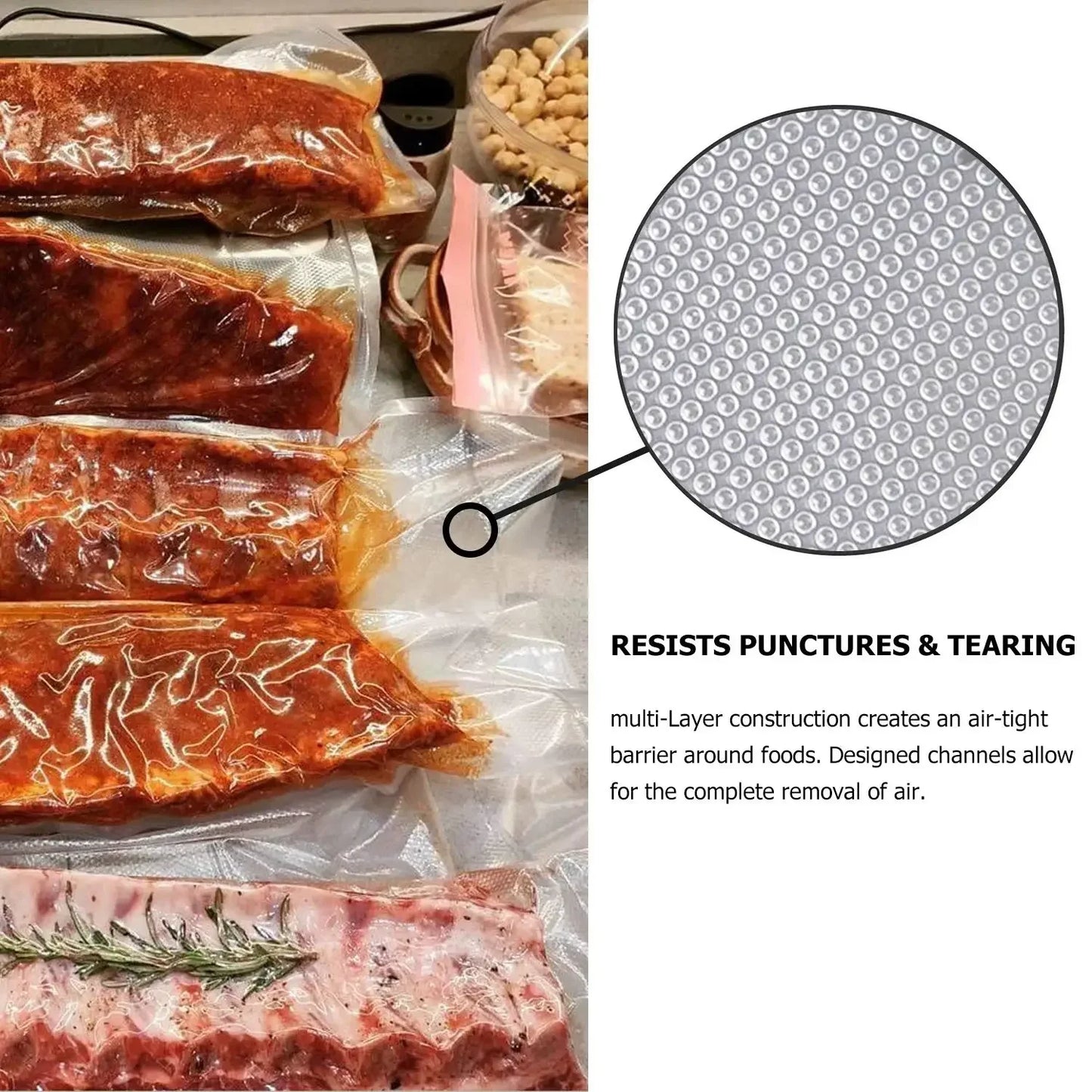 Kitchen Food Vacuum Bag Storage Bags For Vacuum Sealer Vacuum Packaging Rolls