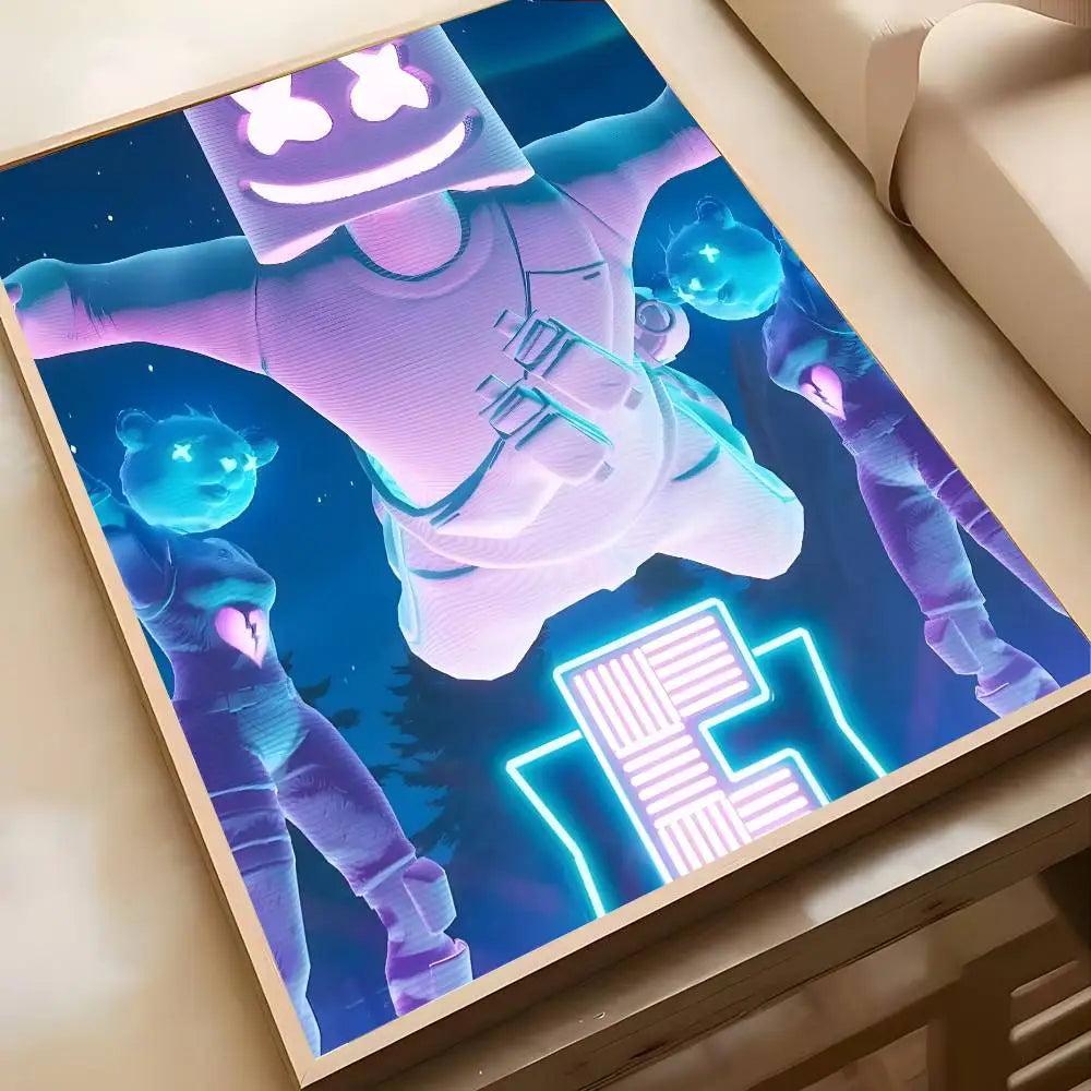 Hot Game F-Fortnites-Wallpaper Cool Poster Art painting poster with prints Home bedroom living room decoration gift
