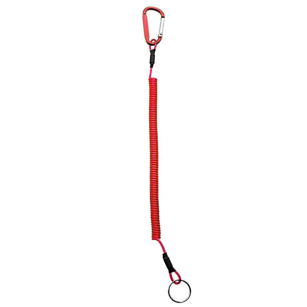 Keychains Anti-lost Rope Retractable with Keyring Carabiner Theftproof Coiled Spring Fishing Pliers Anti-lost Safety Lanyard