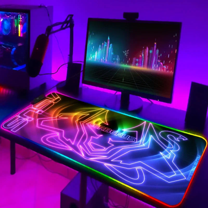 RGB Mousepad Cool ROG Mouse Pad Gamer Keyboard Mat LED Computer Mausepad Keyboards Accessories Gaming Desk Mat Mouse Carpet Xxl