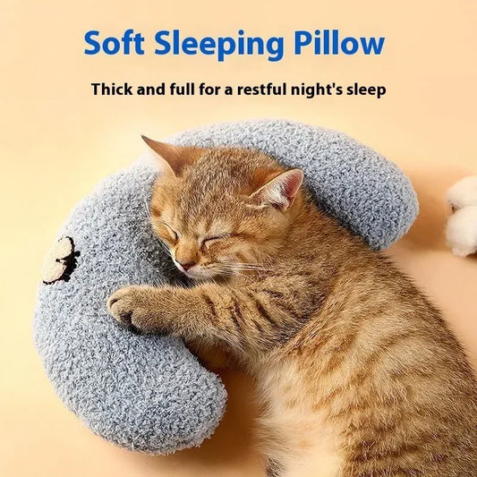 Pet Calming Pillow Comfortable Cute U Shaped Pet Cat Little Pillows Skin-Friendly Elastic Cushion Pet Accessories for Dogs