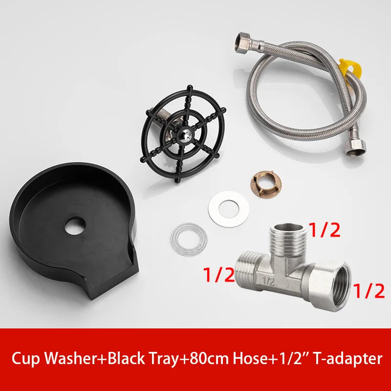 Automatic Glass Cup Washer High Pressure Kitchen Faucet Glass Rinser Stainless Steel Bar Cup Cleaner for Kitchen Sinks Wash Tool