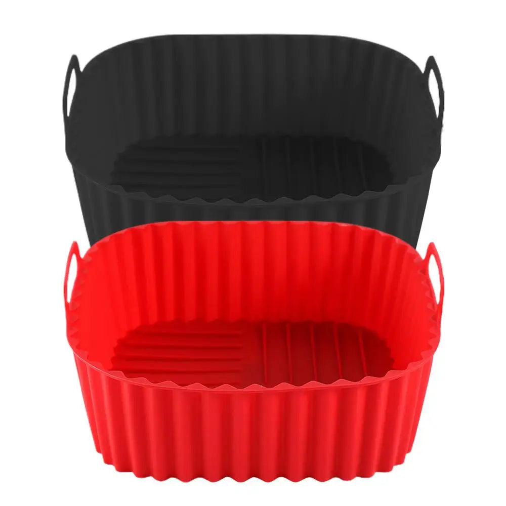 Silicone Air Fryer Liners Pot Square Airfryer Basket Plate Cooking Gadgets Reusable Non-stick Pizza Pan Oven Kitchen Accessories