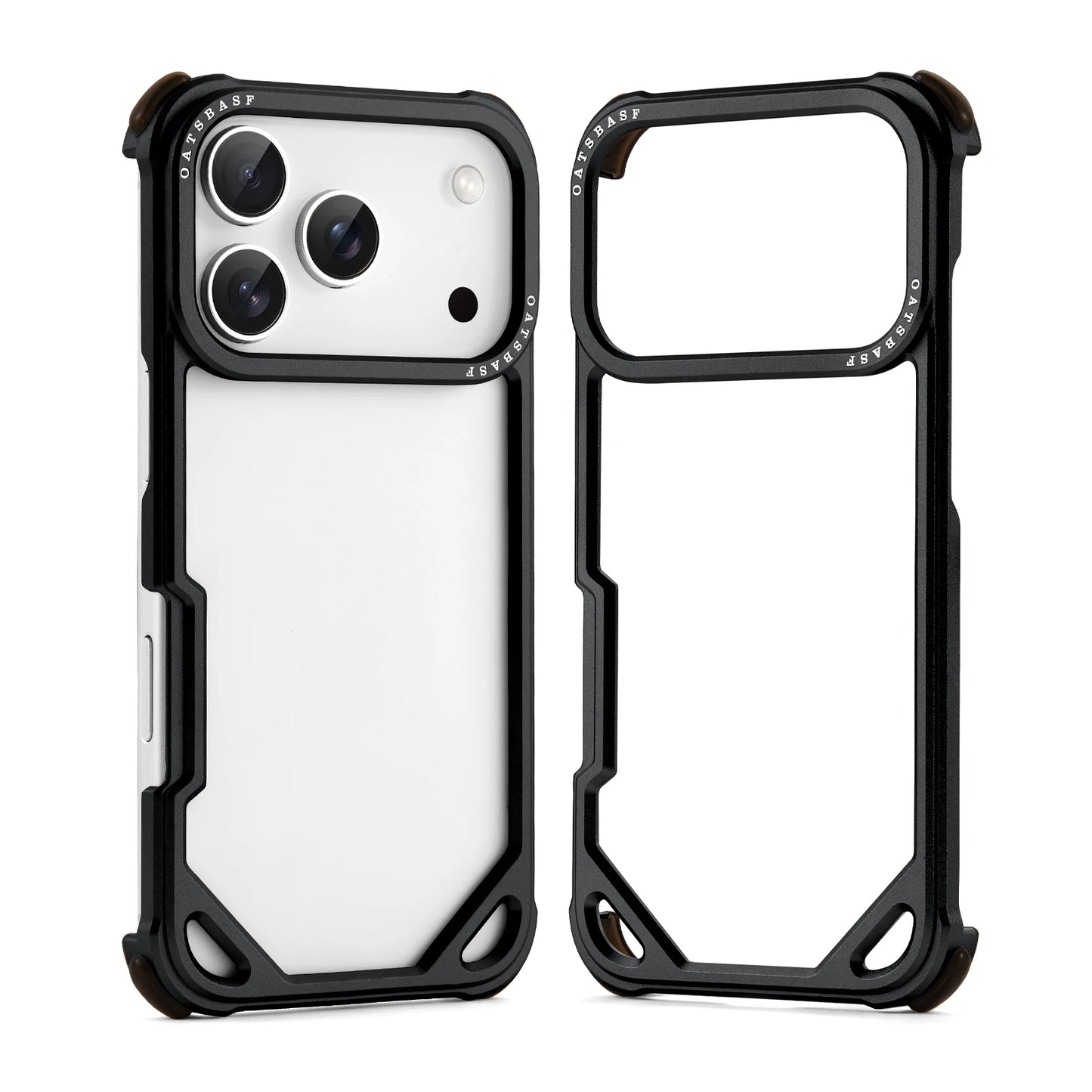 Oatsbasf Metal Slim Phone Case for iPhone 17 Air/17 Pro/17 Pro Max Case Frameless Minimalist Wireless Charging Protecitve Cover