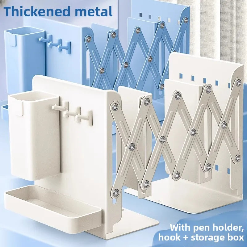 Book Storage Shelf, Telescopic and Foldable Desk Bookshelf for Students in Classrooms, with Thickened Partitions