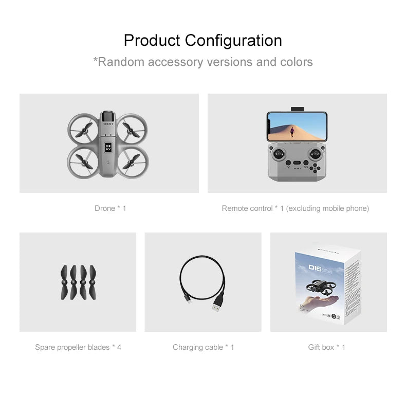 New D16 Mini Drone 8K HD Dual Camera Profesional 180° Electric Adjustable GPS Positioning Obstacle avoidance Bushless UA