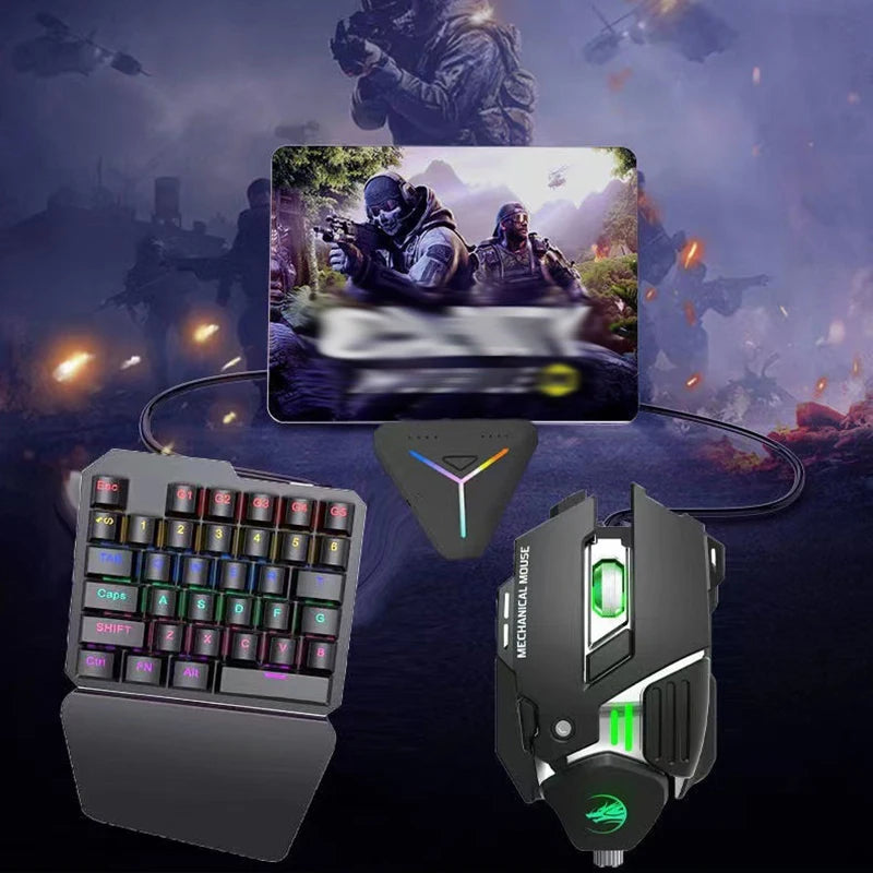 RGB Gaming Keyboard Single Hand Mini USB Ultra-slim Wired 35-Keys OneHandedly Backlight Keyboard For Computer PC Laptop