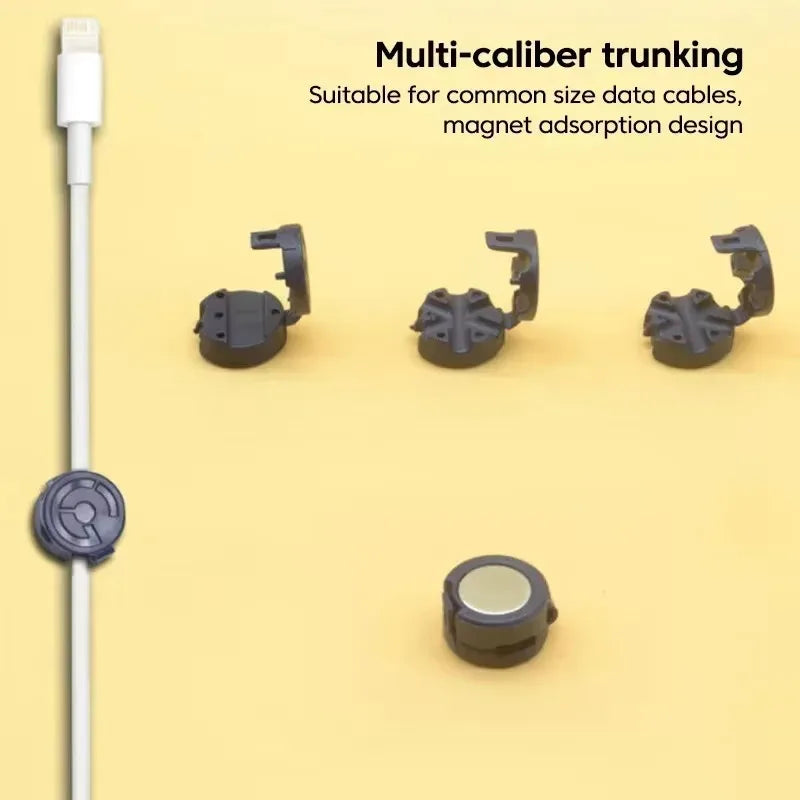 Magnetic Desktop Cable Clips Cord Management Tiny 3 Size In 1 Wire Cable Organizer Usb Data Line Storage Suitable