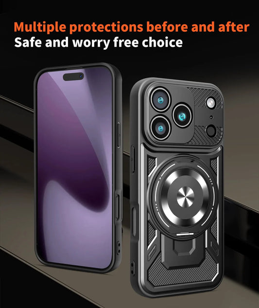 Shock Proof Armor Case For iPhone 17 Air 11 12 13 14 15 16 17 Pro Max Magnetic Heavy Duty Rugged Ring Kickstand Protection Cover