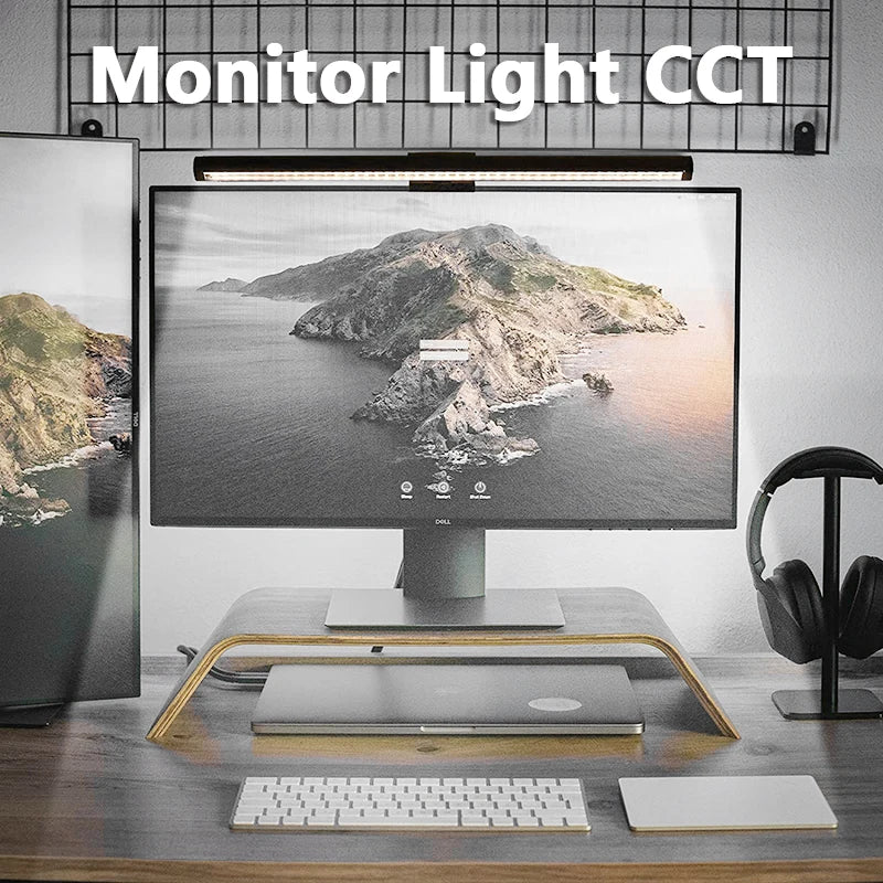 Computer Monitor Screen Light Bar LED Desk Lamp Monitor Light Bar Eye-Care Stepless Dimming Lighting Table Lamp for Work Gaming