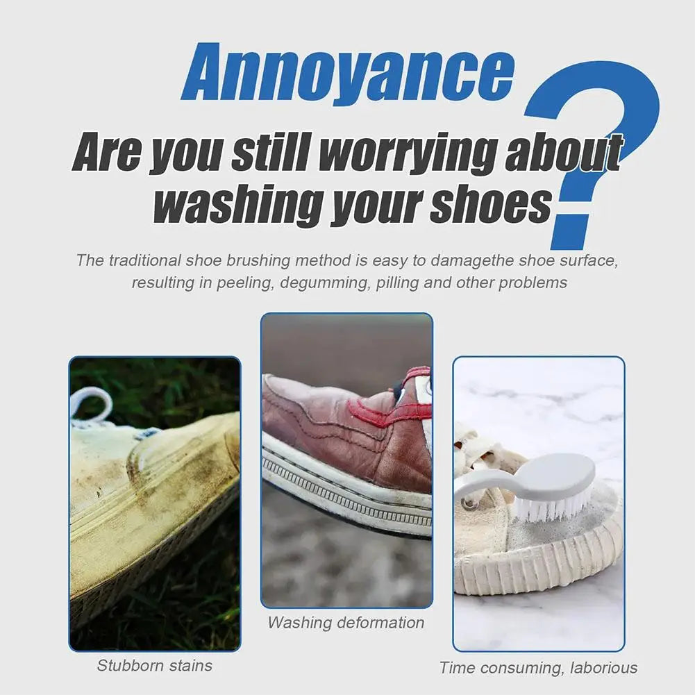White Shoes Cleaning Cream With Wipe Sponge Stains Remover Shoes Whitening All-Purpose Cleansing Cream For Shoes Sneakers