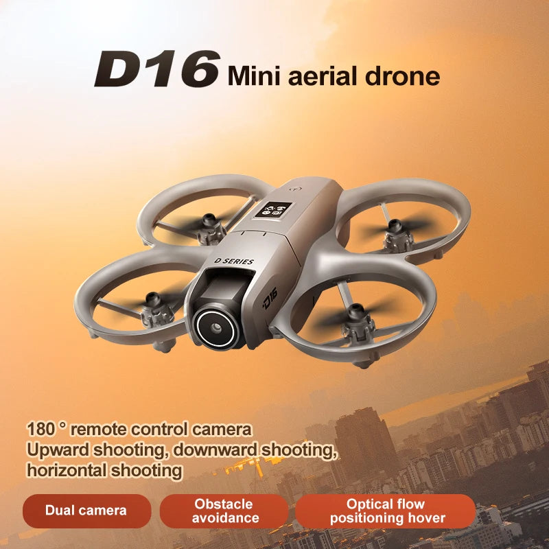 New D16 Mini Drone 8K HD Dual Camera Profesional 180° Electric Adjustable GPS Positioning Obstacle avoidance Bushless UA