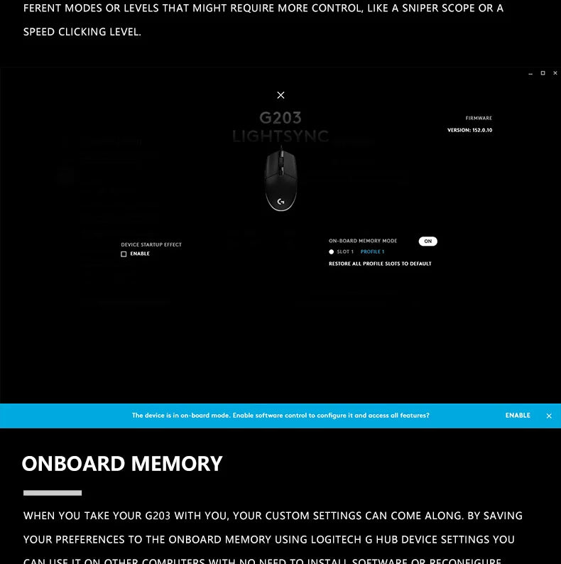 Official Logitech G203 Mouse for Gaming, Lightsync RGB with 3 Zones, 25G Acceleration, 200 IPS Tracking Speed