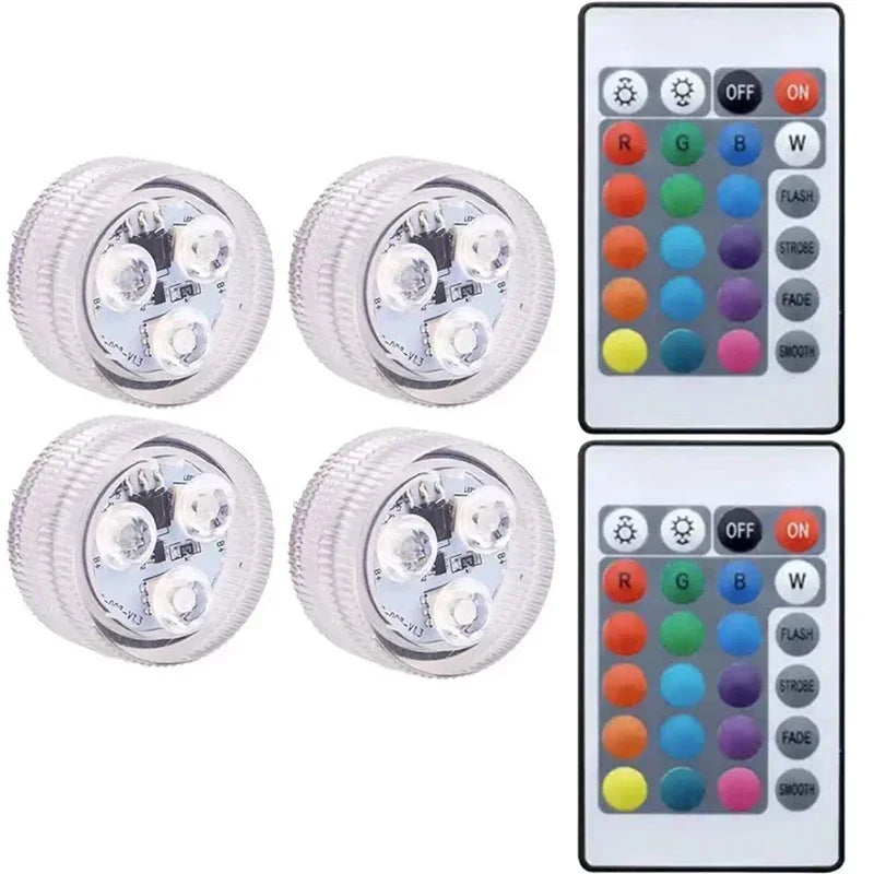 Submersible LED Lights, 8 Packs Upgraded Ponds Underwater 16 RGB Color Gradient, Hot Tub Decor, IP68 Waterproof