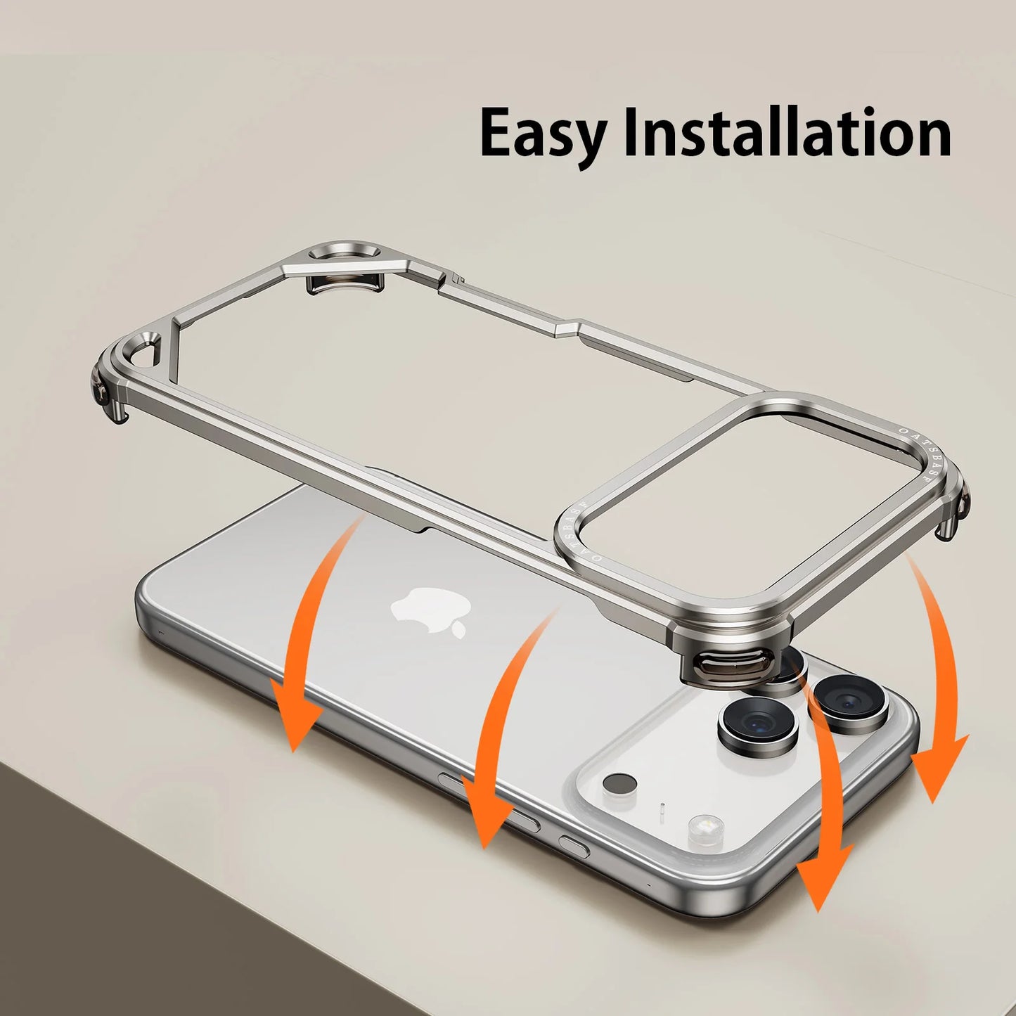 Oatsbasf Metal Slim Phone Case for iPhone 17 Air/17 Pro/17 Pro Max Case Frameless Minimalist Wireless Charging Protecitve Cover