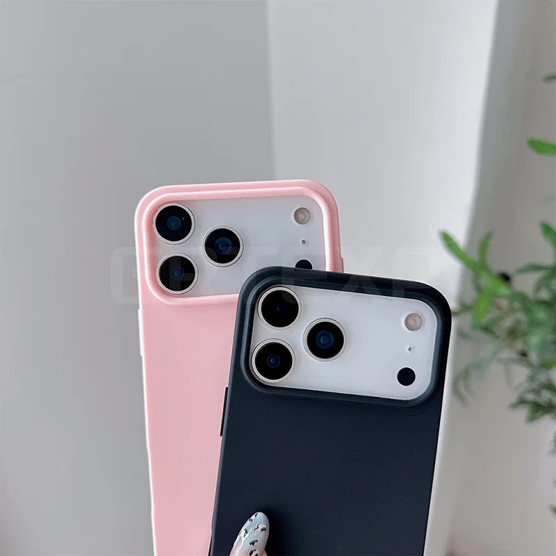 Candy Color Luxury Pattern Matte Silicone Soft Case For iPhone 17 air 17 pro 17 pro max ﻿Solid Color Shockproof Cover Shell ﻿