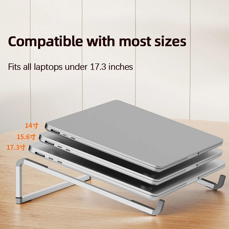 Laptop stand, lightweight aluminum alloy, easy-to-store and heat-dissipating stand, portable height-increasing stand for office
